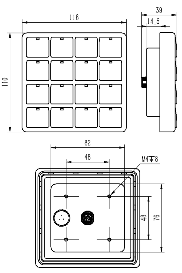 SP4X4-E04 产品尺寸图